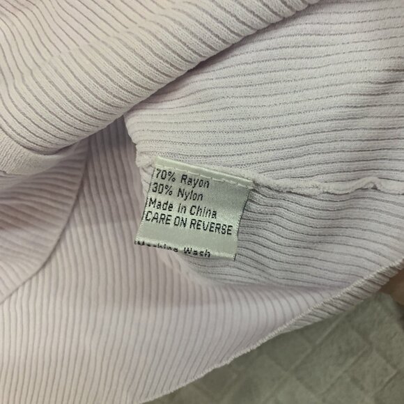 Jessica Ash Womens L Top White Cardigan Mother of Pearl Buttons Rib Knit Fitted - Picture 6 of 16